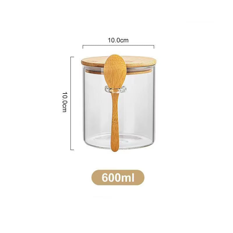 1Pc Airtight Food Containers Kitchen Storage Pots Glass Jar with Lid Sealed Canister Sugar Tea Cans Hermetic Kitchen Coffee Jars