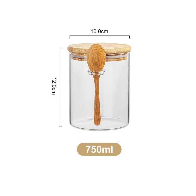 1Pc Airtight Food Containers Kitchen Storage Pots Glass Jar with Lid Sealed Canister Sugar Tea Cans Hermetic Kitchen Coffee Jars