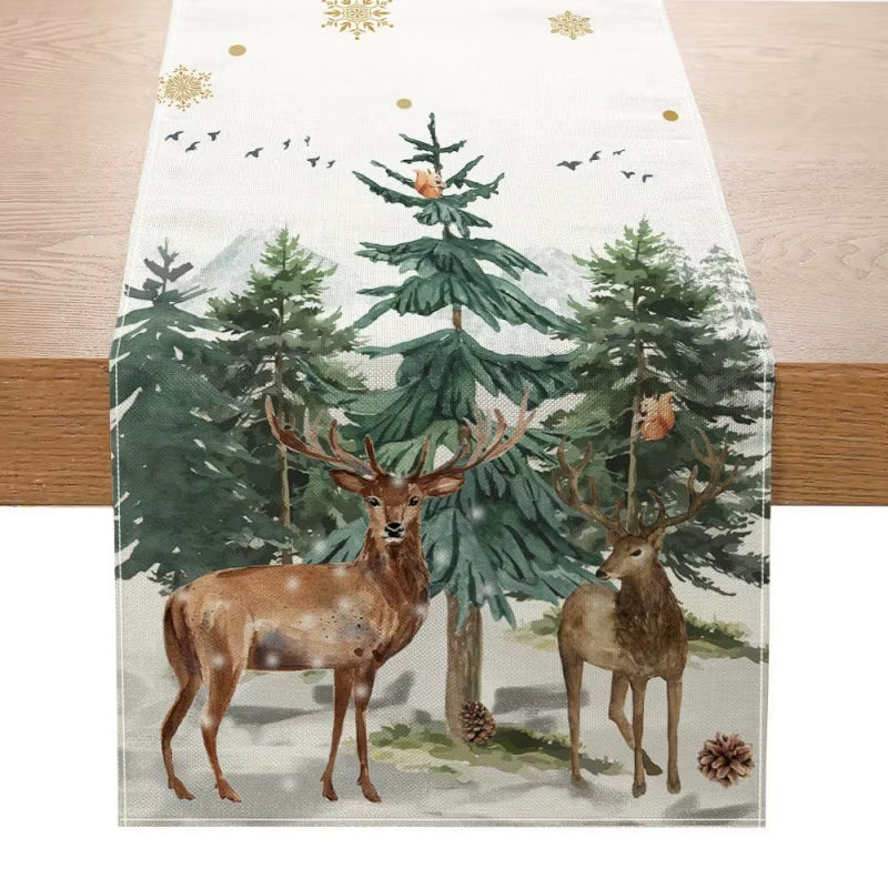 Creative Print Christmas Table Runner Christmas Decor