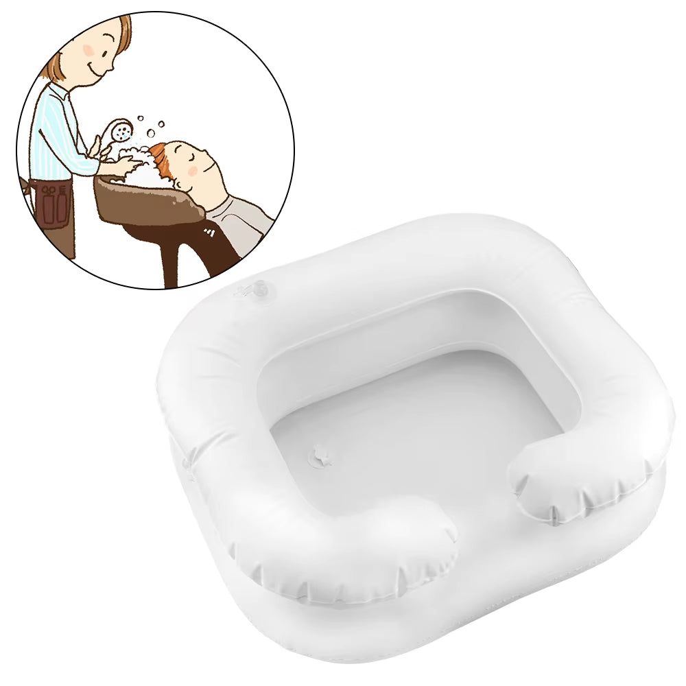 Inflatable Shampoo Tray Hair Washing Tub for the disabled Tub Portable with Drain Tube PVC