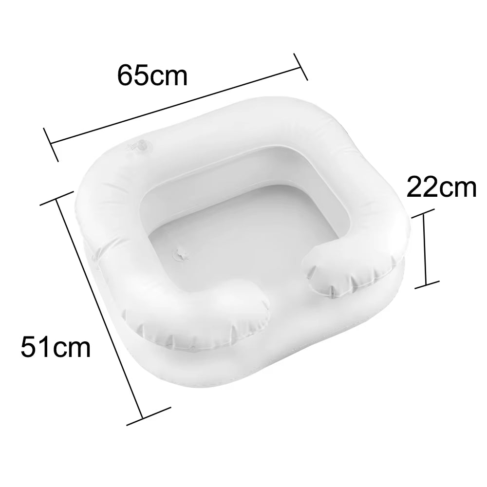 Inflatable Shampoo Tray Hair Washing Tub for the disabled Tub Portable with Drain Tube PVC