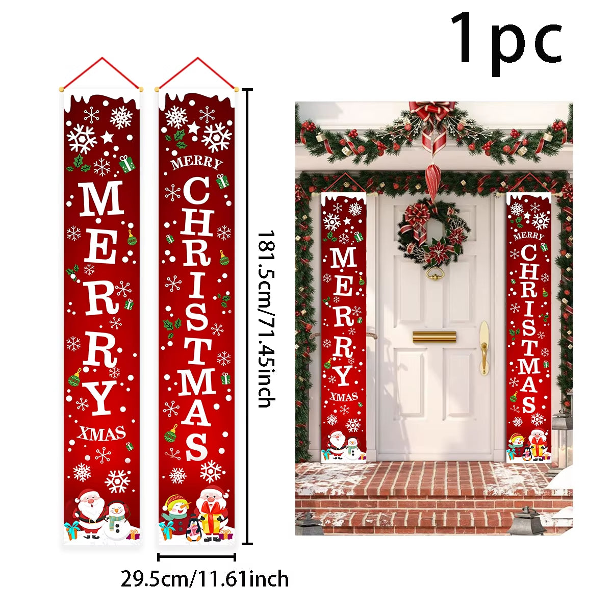 Christmas Hanging Flag Christmas Decor