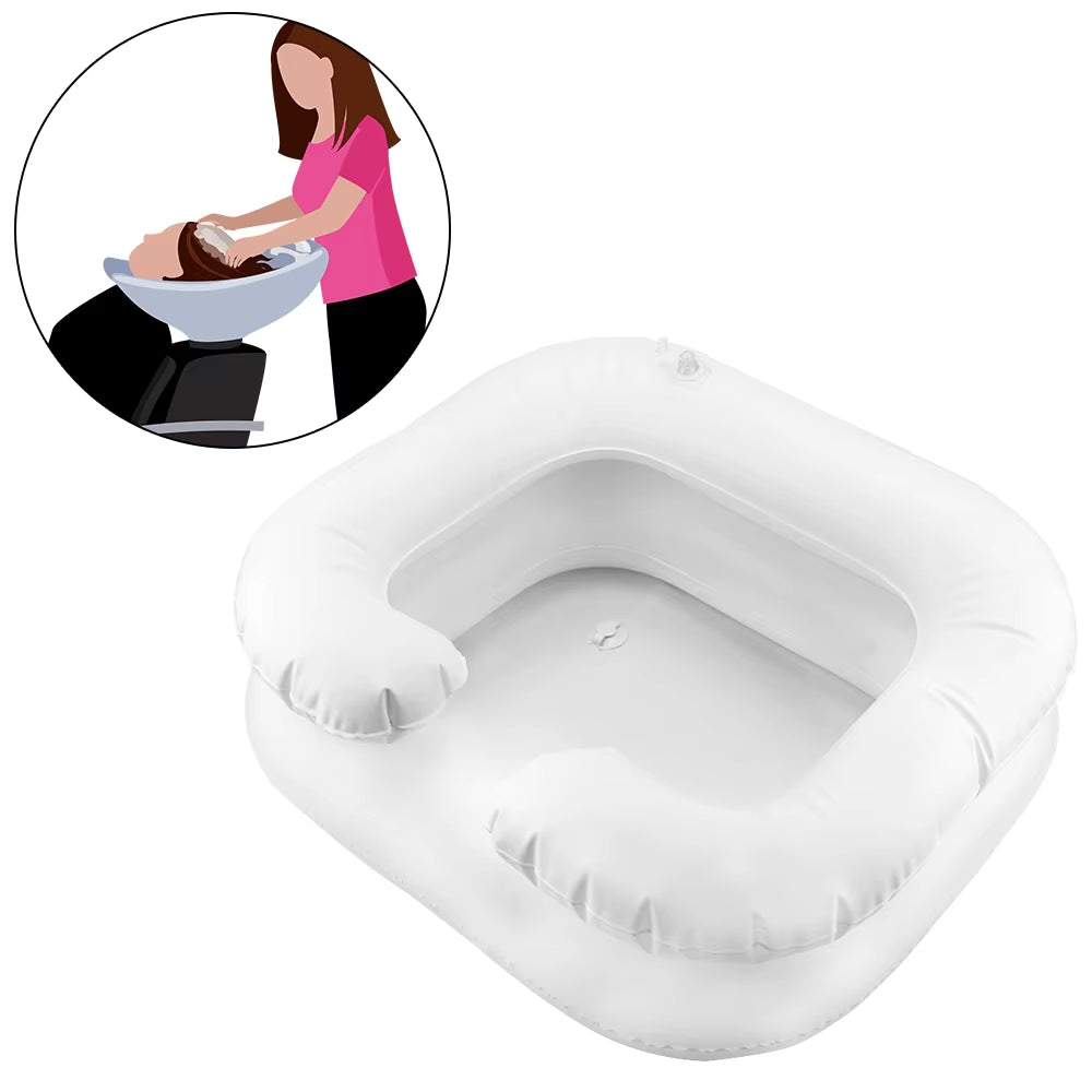 Inflatable Shampoo Tray Hair Washing Tub for the disabled Tub Portable with Drain Tube PVC
