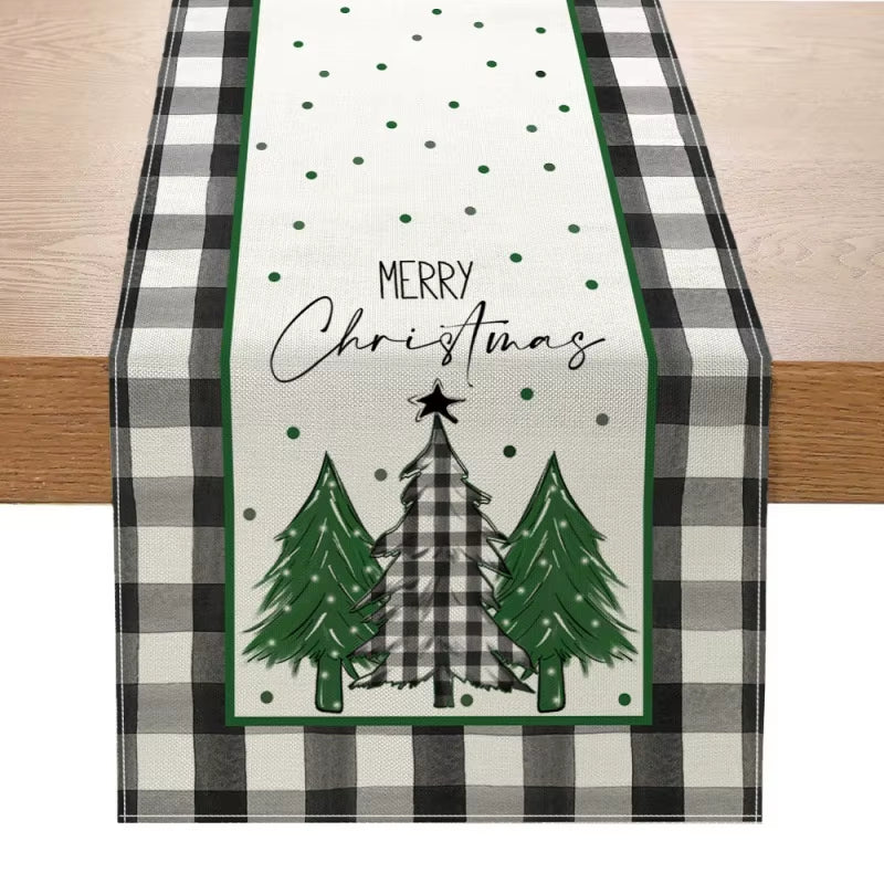 Creative Print Christmas Table Runner Christmas Decor