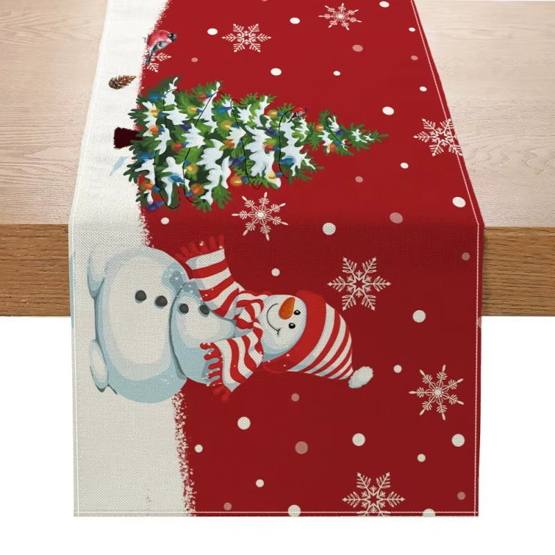 Creative Print Christmas Table Runner Christmas Decor
