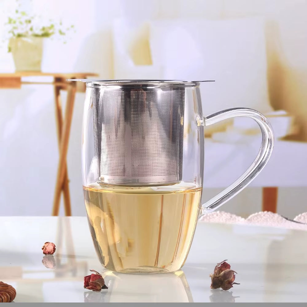 High Quality Tea Infuser Stainless Steel Coffee Tea Strainer Grid Binaural Net Leak Tea Mesh Tea Filter Tea Accessory