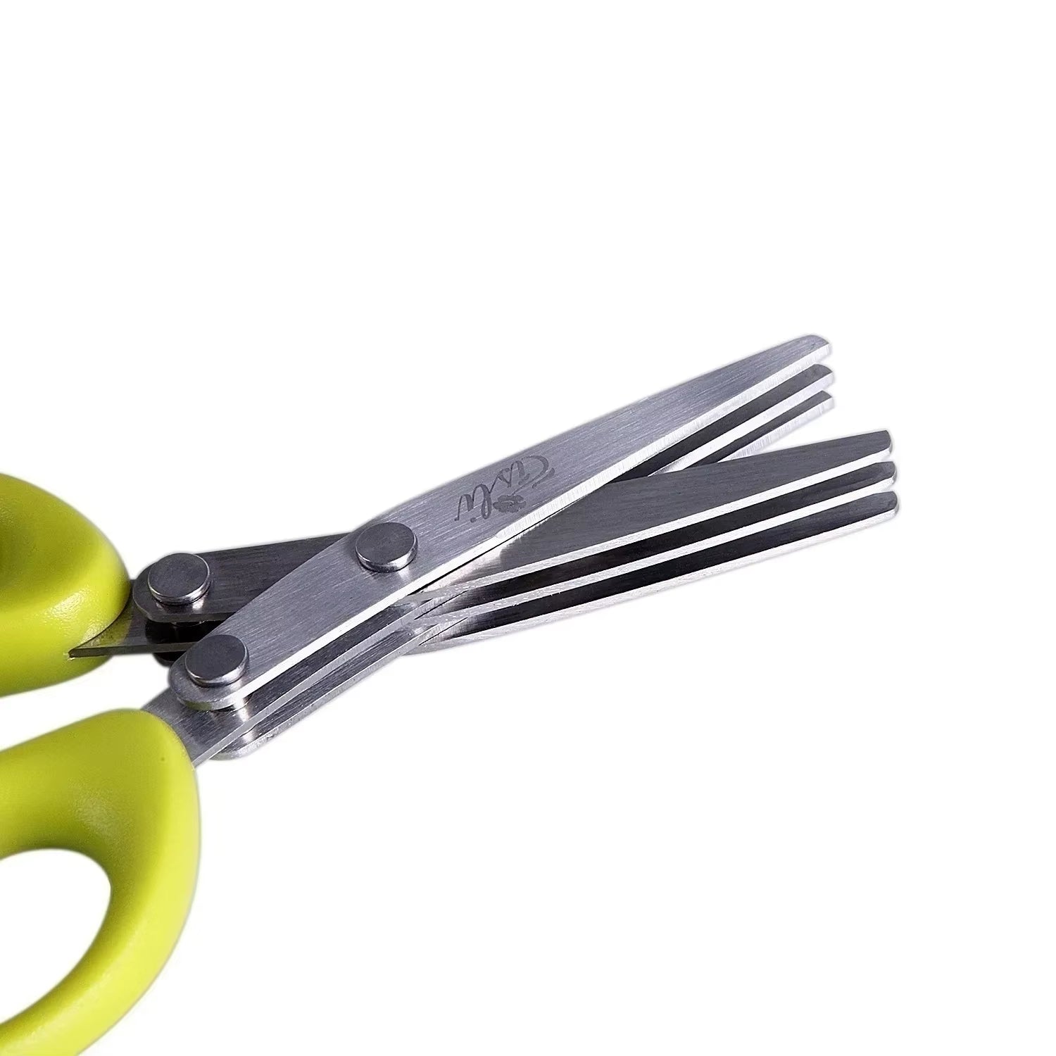 Versatile 3-5 Layer Stainless Steel Kitchen Scissors for Effortless Cutting and Chopping of Peppers, Scallions, and More!