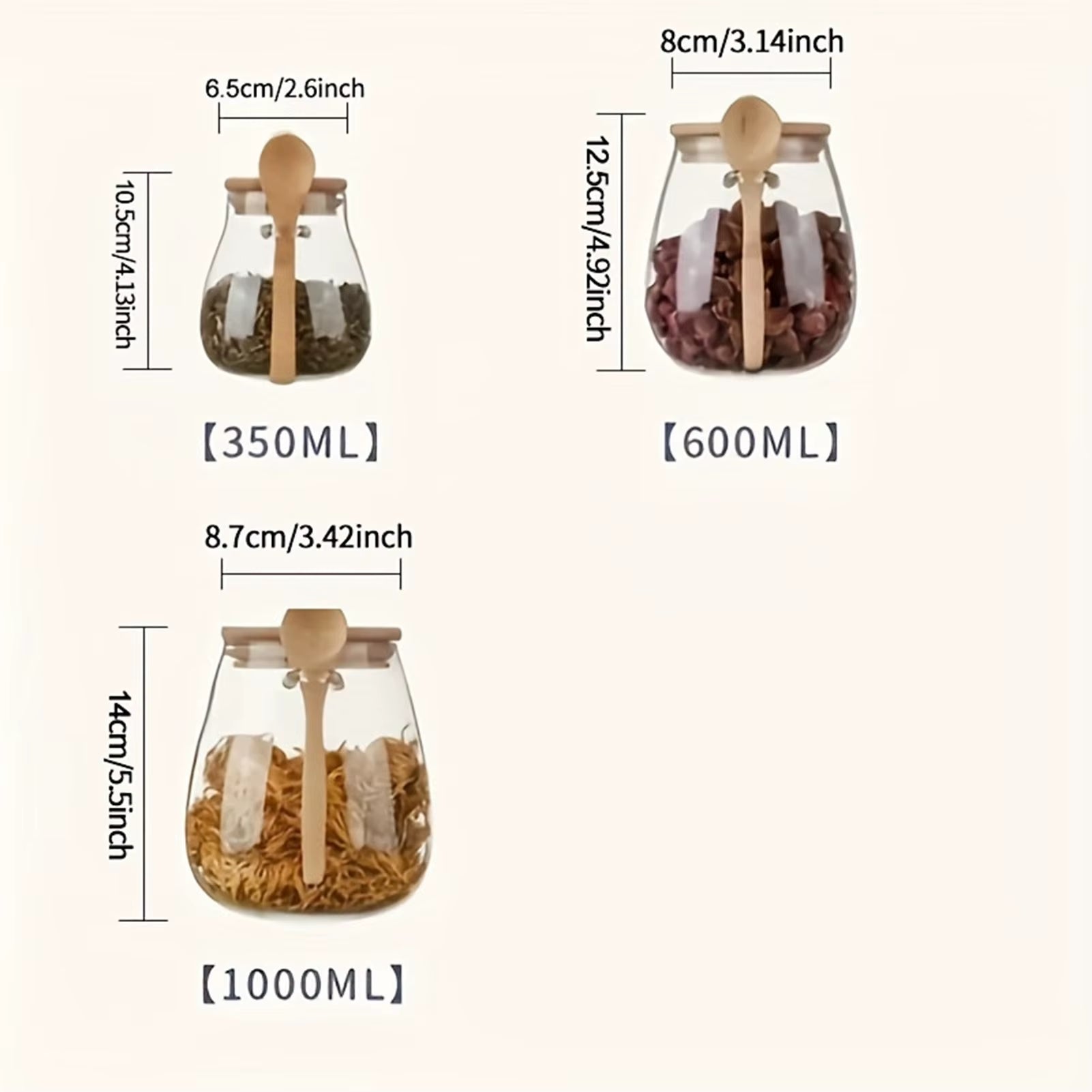 1Pc Airtight Food Containers Kitchen Storage Pots Glass Jar with Lid Sealed Canister Sugar Tea Cans Hermetic Kitchen Coffee Jars