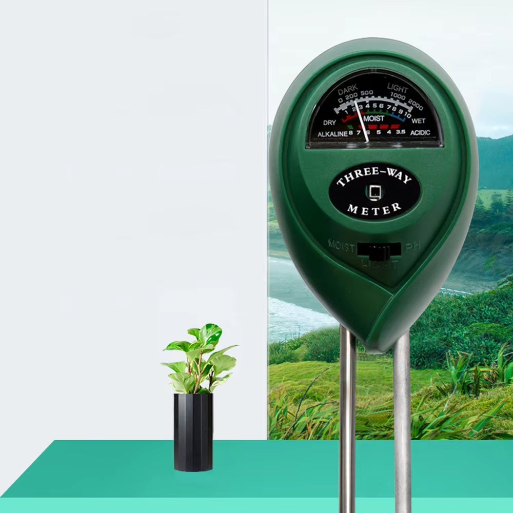 PH Meter 3 In1 Soil Sunlight PH Tester Garden Flowers Soil Moisture Sensor Meter Plants Acidity Humidity PH Monitor Detector