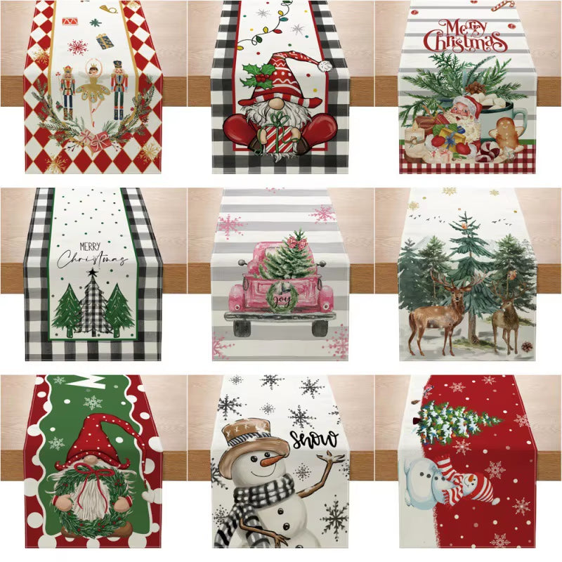 Creative Print Christmas Table Runner Christmas Decor