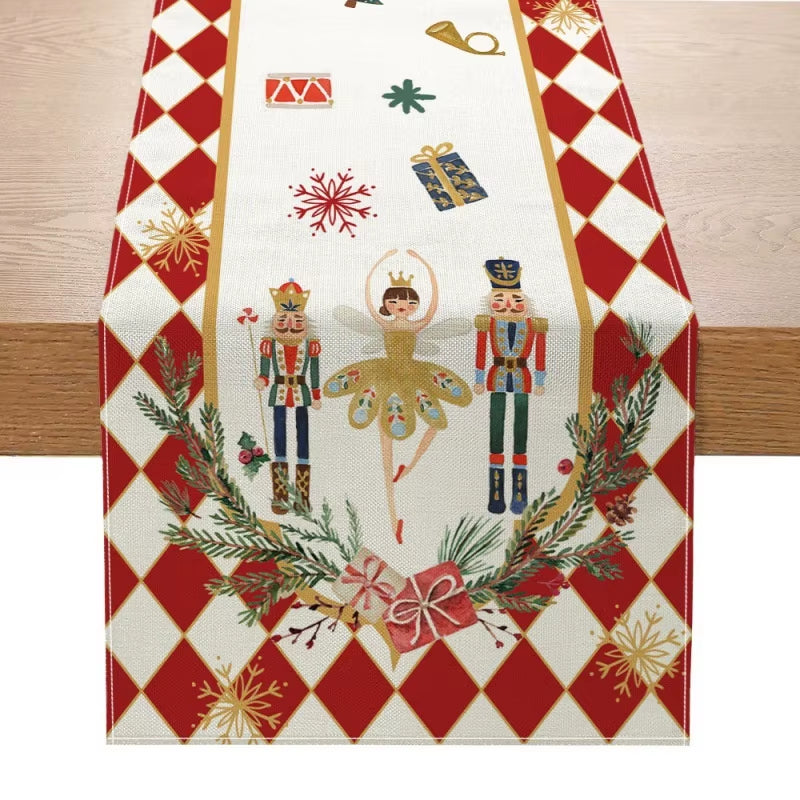 Creative Print Christmas Table Runner Christmas Decor