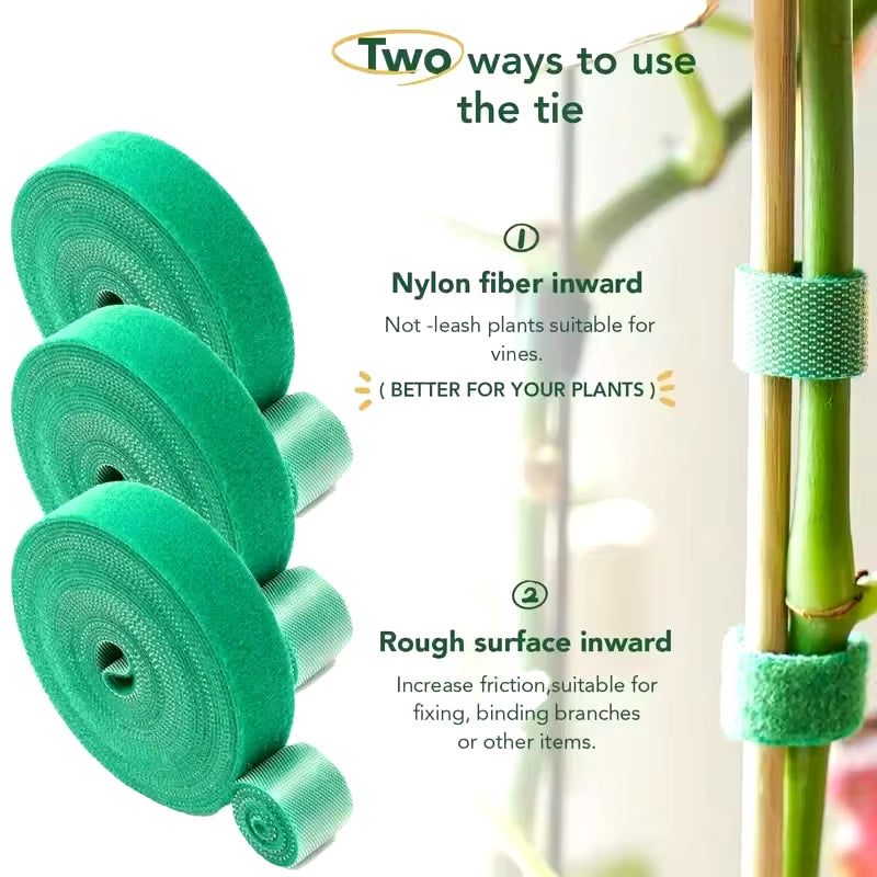 5M Nylon Plant Bandage Tie Reusable Plant Hook Loop Ties Green Fastener Tape Bamboo Cane Wrap Support Home Garden Accessories