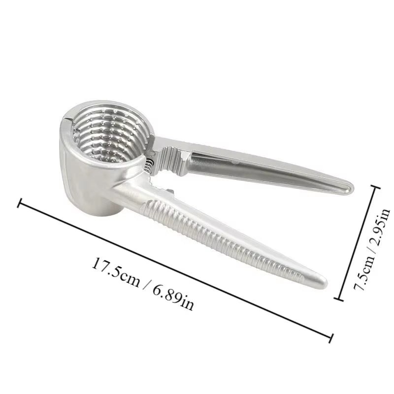 1Pc Silvery Metal Multi Functional Walnut Clip Household Nut Shelling Tools Suitable for Walnuts Chestnuts and Hazelnut