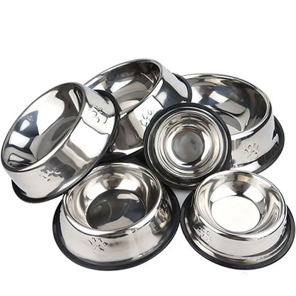 Paw Stainless Steel Pet Dog Bowl Feeder Skidproof Anti-Ant Shape Cat Dog Bowls Food Accessories Pet Supplies 6 Sizes