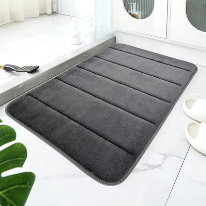 Bathroom Coral Velvet Anti-Skid Mat,Quick Water Absorption,Dry Machine Washing,Toilet Mat,Softcomfortable, Easy Mat Bathroom Use