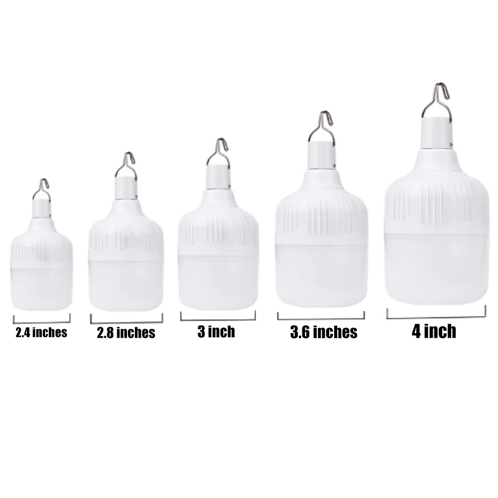 1-8Pcs Portable Outdoor Camping Lights USB Rechargeable Lamp LED Emergency Bulb Hook High Power Tents Lantern Night Lights Bulb