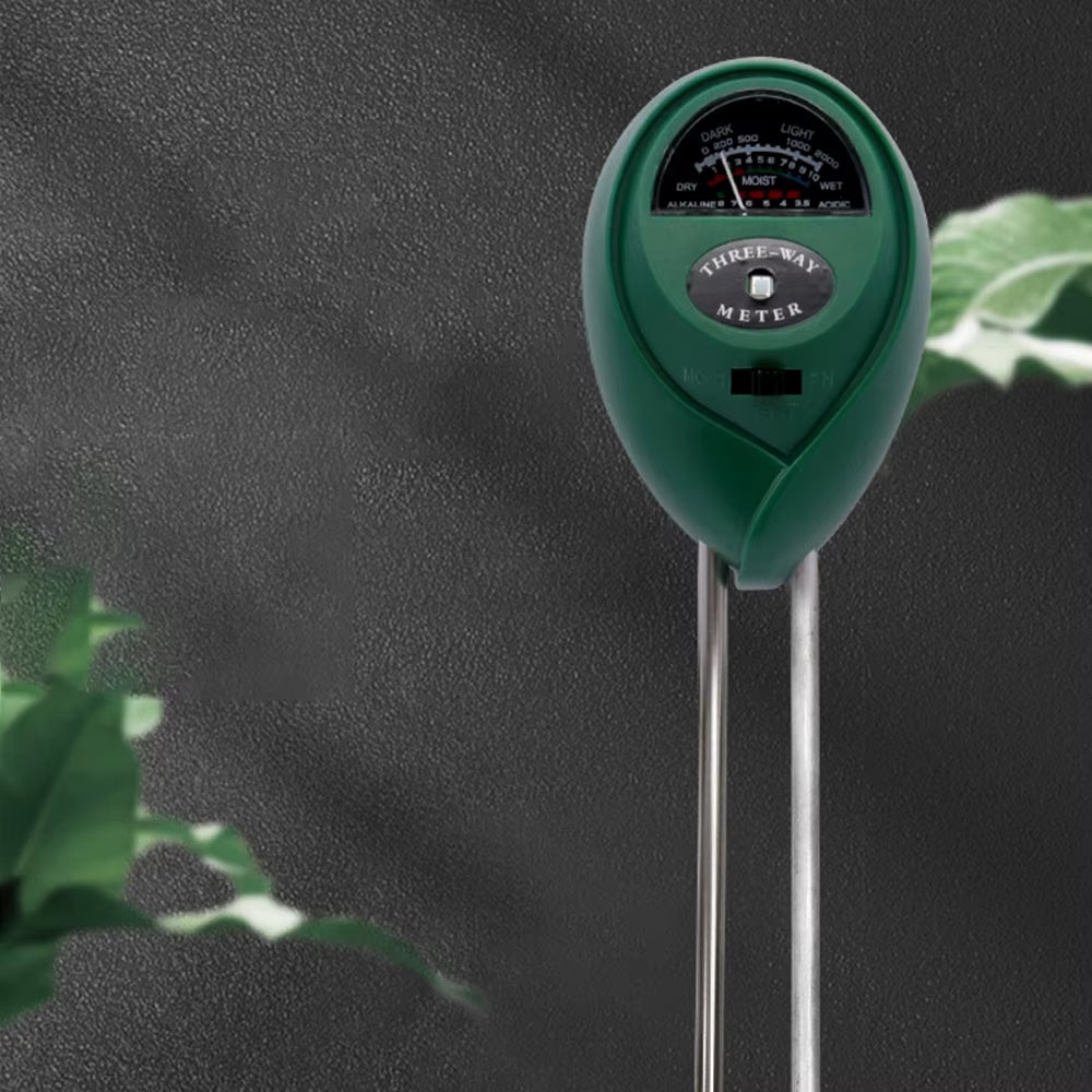 PH Meter 3 In1 Soil Sunlight PH Tester Garden Flowers Soil Moisture Sensor Meter Plants Acidity Humidity PH Monitor Detector