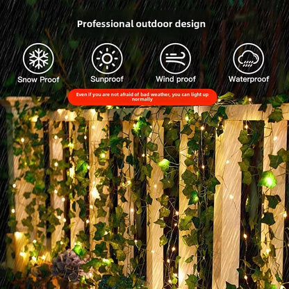 Flower Green Leaf String Lights Artificial Vine Fairy Lights Battery Powered Christmas Tree Garland Light for Weeding Home Decor