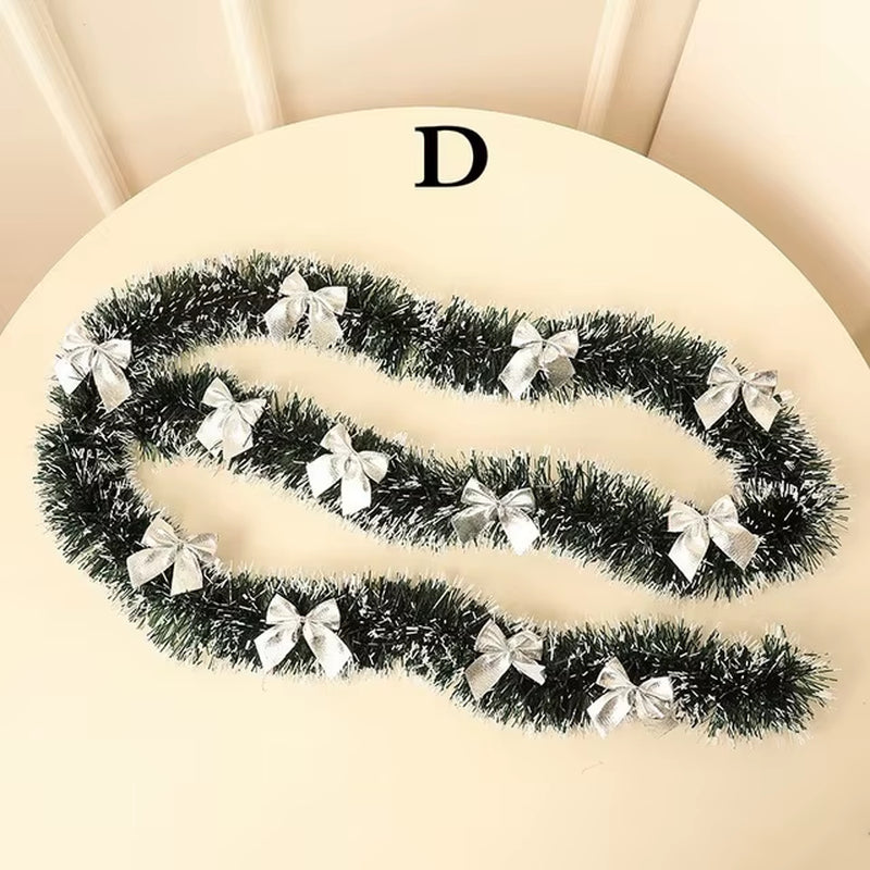 1PCS 2M Christmas Eve Decoration Bar Tops Ribbon Garland Christmas Tree Kitchen Ornaments Wedding Party Decoration Prop