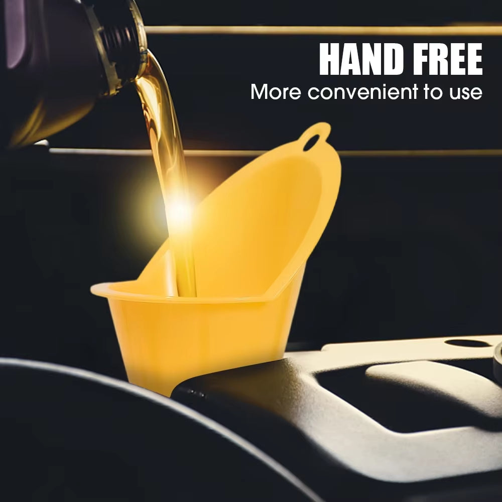 Car Long Stem Funnel Gasoline Oil Fuel Filling Tools Anti-Splash Plastic Oil Funnel Motorcycle Refueling Tools Auto Accessories
