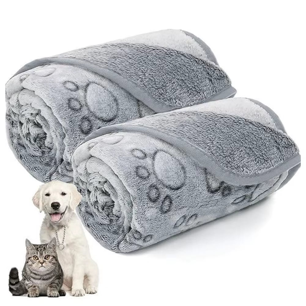 Soft Dog Blanket Washable, Cat Blanket for Indoor Cats Large Medium Small Dog Gifts Puppy Essentials (Grey) Bed
