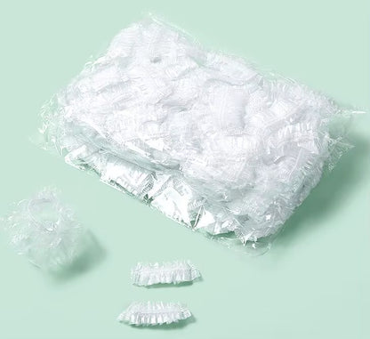 100PCS Disposable Hair Earmuff Dye Transparent Elastic Shower Hair Dye Protection Tool Shield Waterproof Earpack Plastic Wrap