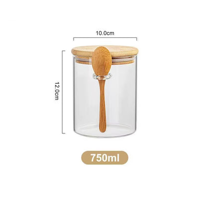 1Pc Airtight Food Containers Kitchen Storage Pots Glass Jar with Lid Sealed Canister Sugar Tea Cans Hermetic Kitchen Coffee Jars