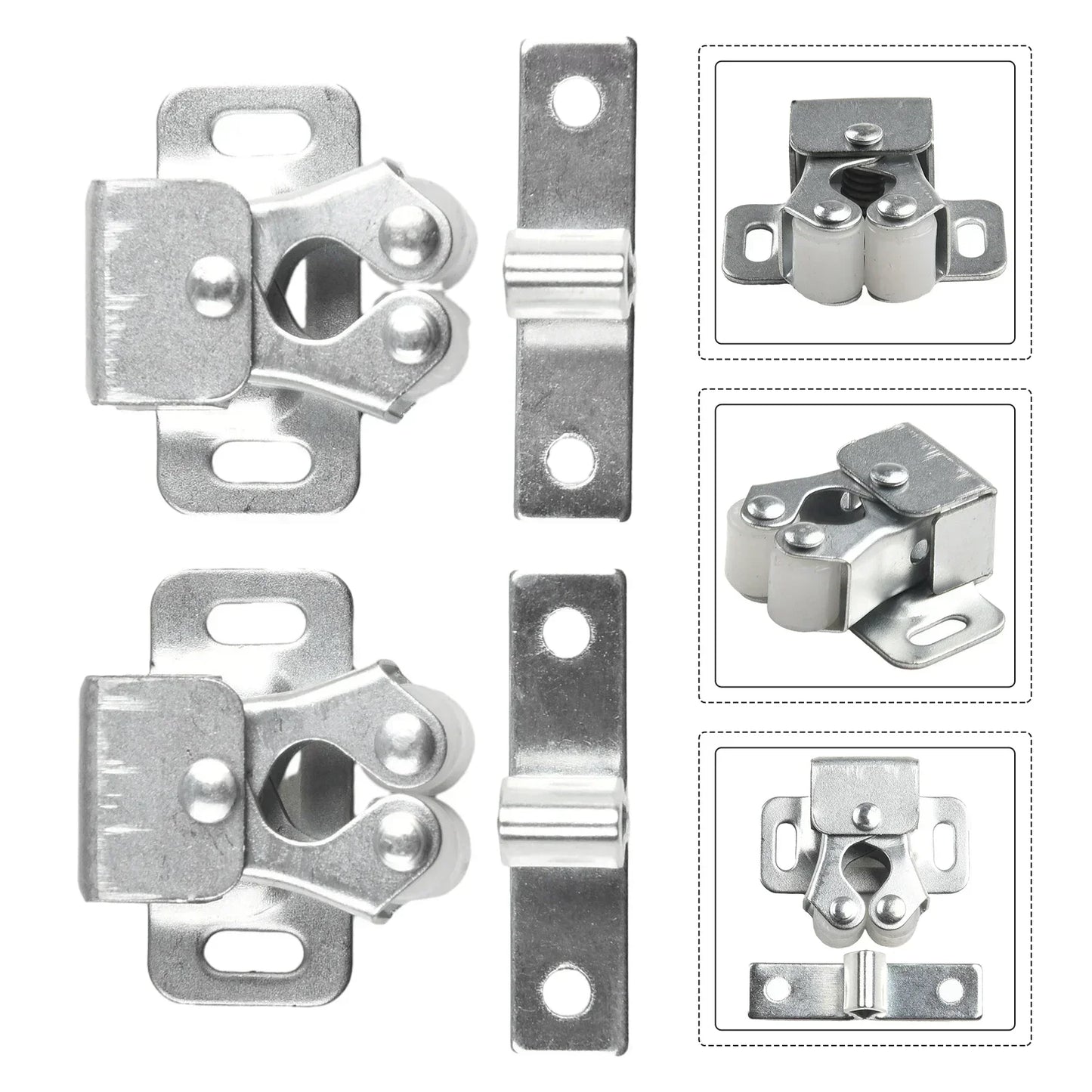 Press the Home Wardrobe Door Buckle Touch the Bead Magnetic Dual Wheel Spring Fixed Lock Buckle Low Foot Cabinet Door Buckle