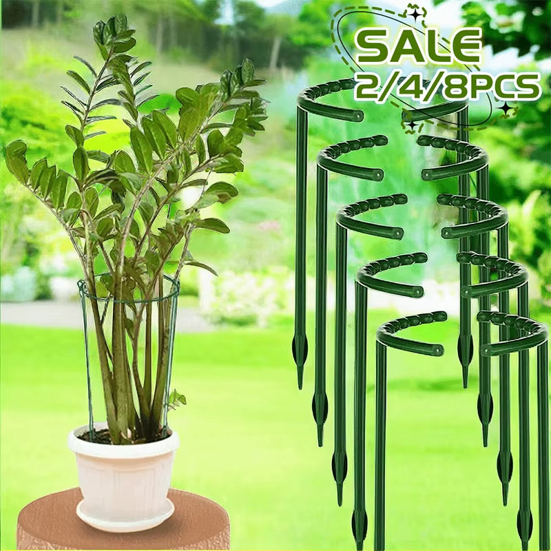 2/4/8PCS Plastic Plant Support Pile Frame Greenhouse Arrangement Semicircle Fixed Rod Indoor Flower Plant Vine Climbing Bracket