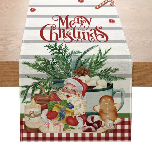 Creative Print Christmas Table Runner Christmas Decor