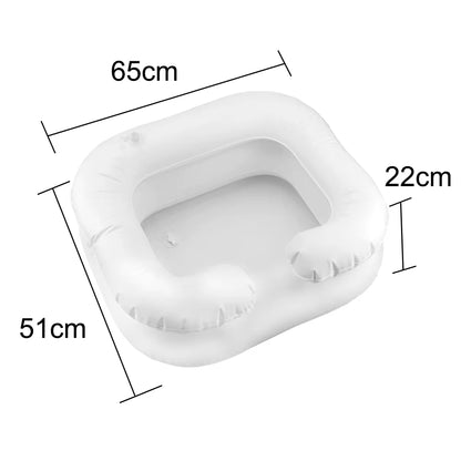 Inflatable Shampoo Tray Hair Washing Tub for the disabled Tub Portable with Drain Tube PVC