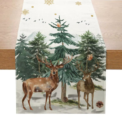 Creative Print Christmas Table Runner Christmas Decor