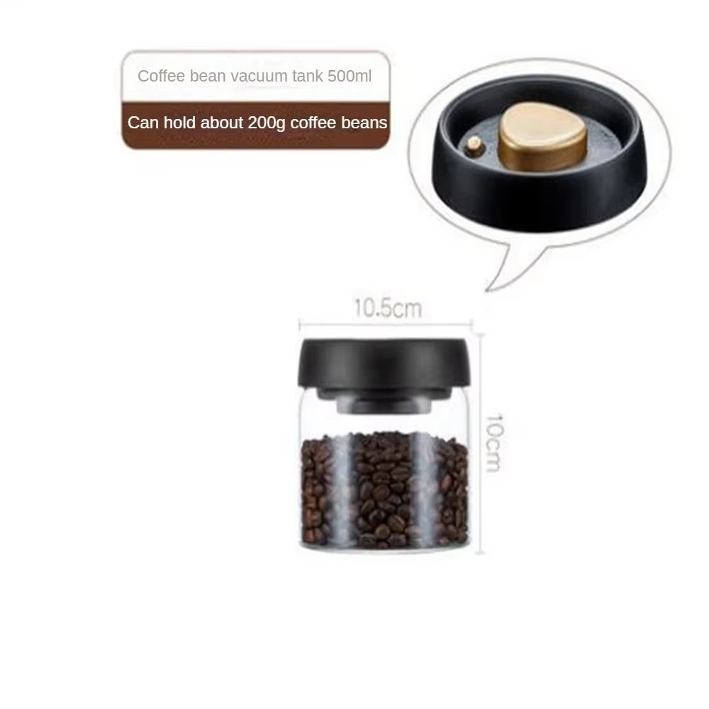 Coffee Beans Vacuum Sealed Tank Transparent Glass Food Storage Jars Household Moisture-Proof Air Extraction Airtight Container