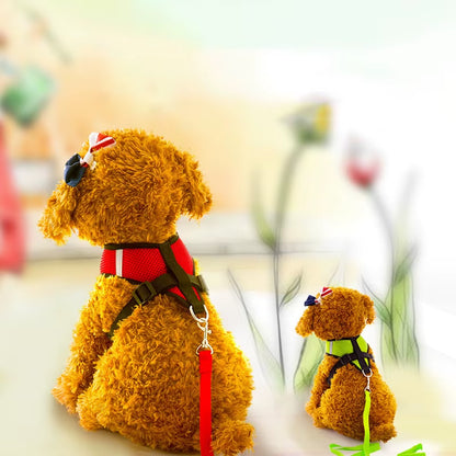 Cat Harness Vest Walking Leash for Puppy Dog Collar Polyester Adjustable Mesh Dog Harness for Small Medium Pet Accessories