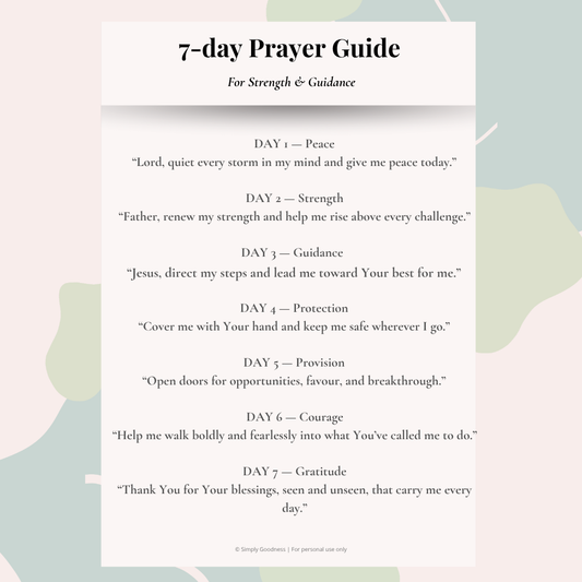 7-Day Prayer Guide: Strength & Guidance (Digital Download)