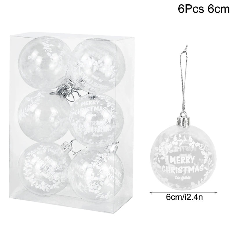 1Box Christmas Balls Christmas Tree Ornaments Ball Xmas Hanging Tree Pendants Home Party Decor 2026 New Year Gift Noel Navidad
