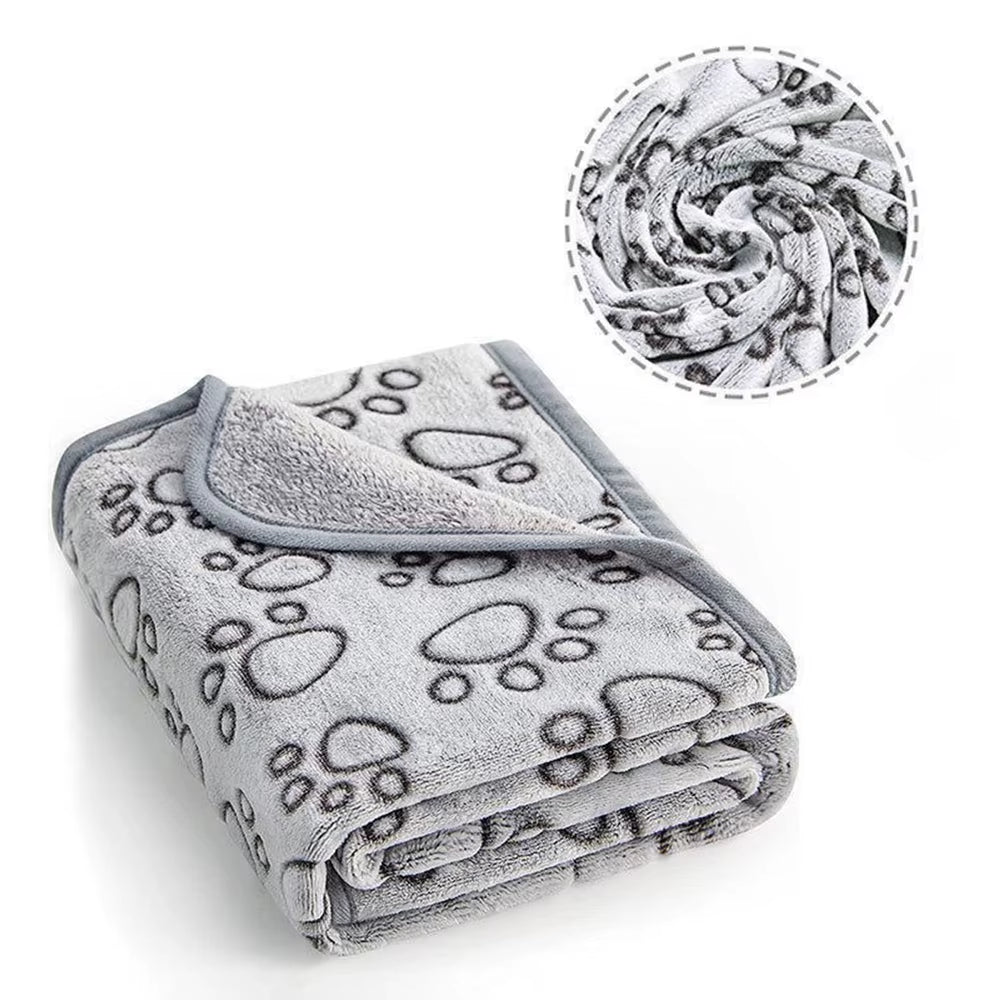Soft Dog Blanket Washable, Cat Blanket for Indoor Cats Large Medium Small Dog Gifts Puppy Essentials (Grey) Bed