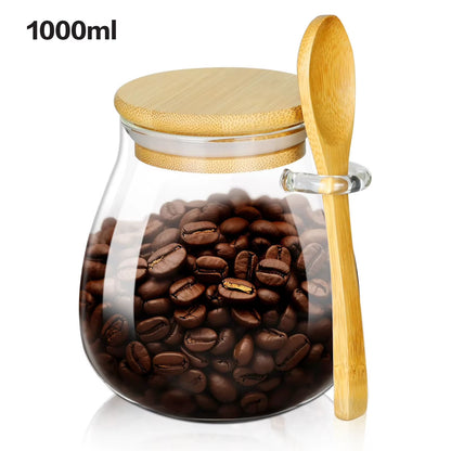 1Pc Airtight Food Containers Kitchen Storage Pots Glass Jar with Lid Sealed Canister Sugar Tea Cans Hermetic Kitchen Coffee Jars