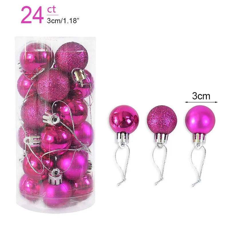 1Box Christmas Balls Christmas Tree Ornaments Ball Xmas Hanging Tree Pendants Home Party Decor 2026 New Year Gift Noel Navidad
