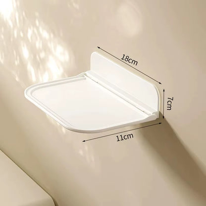 Folding Wall Mounted Shelf Saving Space Foldable Storage Rack Punch-Free Phone Holder Wifi Router Storage Tray Bathroomorganizer