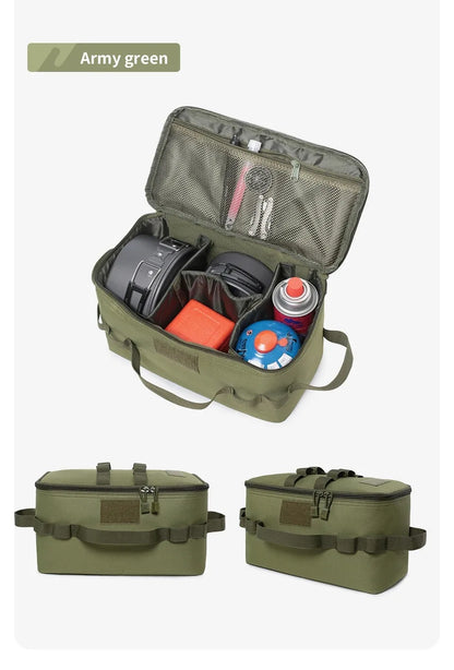 Outdoor Camping Storage Bag Basket Gas Stove Canister Pot Carry Bag Sack Picnic Bag Cookware Utensils Organizer