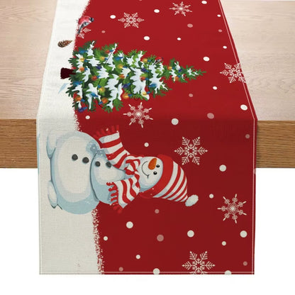 Creative Print Christmas Table Runner Christmas Decor