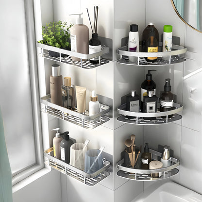 Bathroom Shelf Makeup Storage Organizer Aluminum Alloy Shampoo Rack Shower Shelf Bathroom Accessories No Drill Wall Shelf