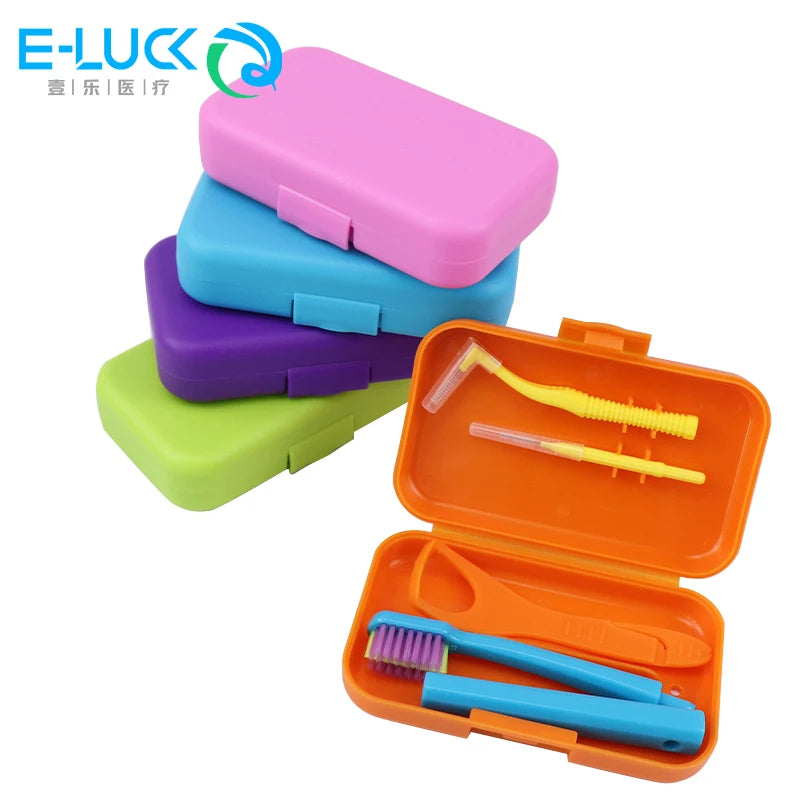 Dental Cleaning Care Kits Portable Travel Oral Cleaning Kits Detachable Toothbrush Interdental Brush Tongue Scraper Storage Case