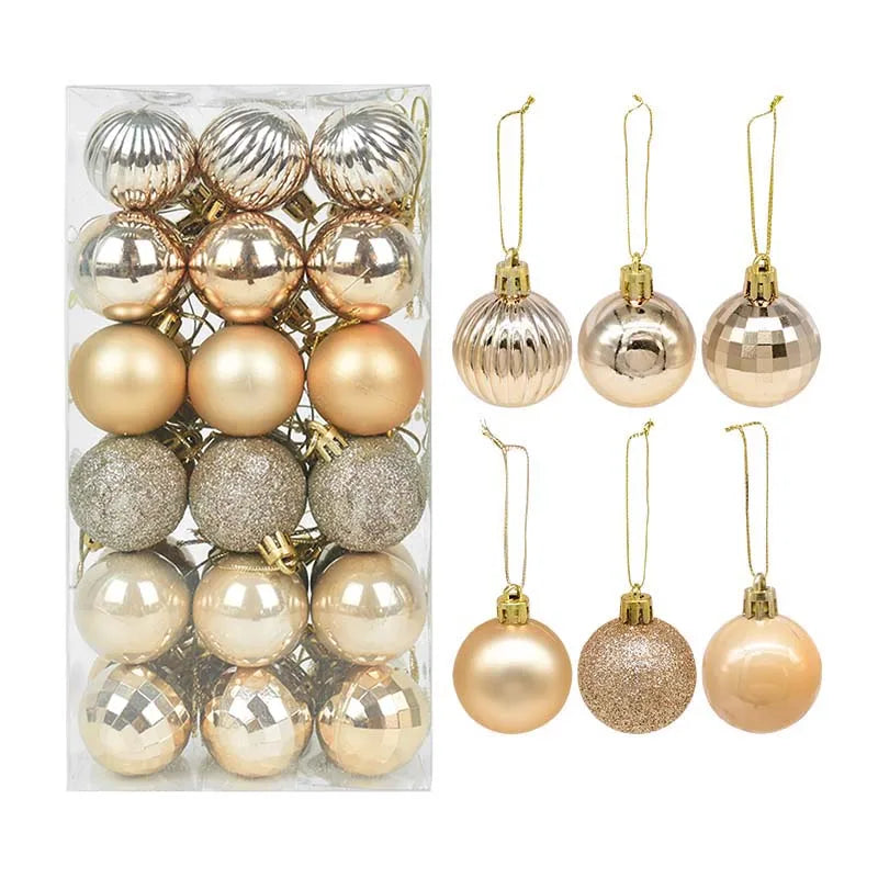 1Box Christmas Balls Christmas Tree Ornaments Ball Xmas Hanging Tree Pendants Home Party Decor 2026 New Year Gift Noel Navidad
