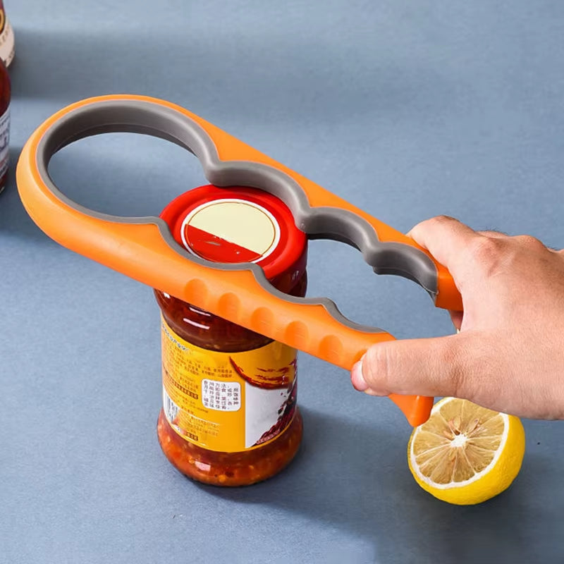 1Pc Multifunctional 4-In-1 Jar Opener, Jar Gripper, Lid Opener, Can Opener, Bottle Opener