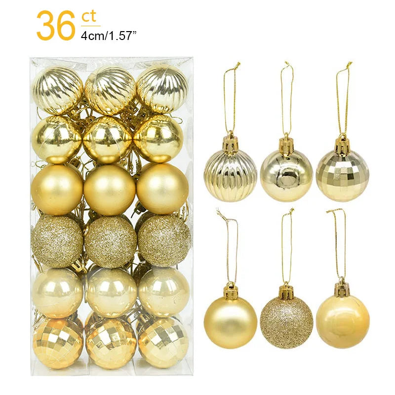 1Box Christmas Balls Christmas Tree Ornaments Ball Xmas Hanging Tree Pendants Home Party Decor 2026 New Year Gift Noel Navidad