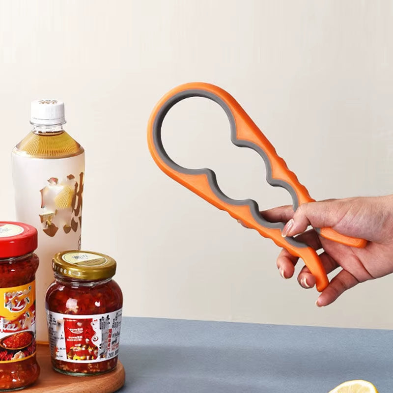 1Pc Multifunctional 4-In-1 Jar Opener, Jar Gripper, Lid Opener, Can Opener, Bottle Opener