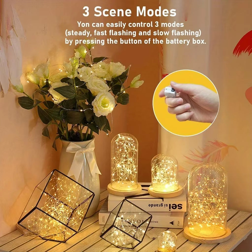 Outside 10 Pack Waterproof Mini Fairy Lights Copper with 3 Speed Modes for Christmas Decorations and Outdoor Use Battery Powered