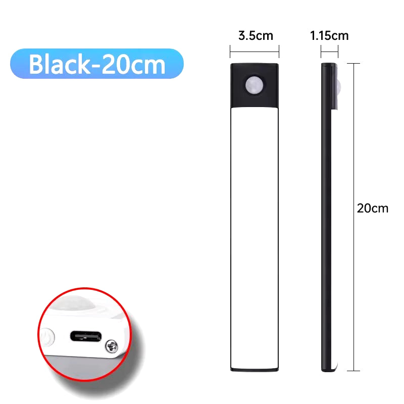 LED Cabinet Light USB Type-C Rechargeable Motion Sensor Led Lamp for Kitchen Wardrobe Cabinet Lighting 20Cm/30Cm/40Cm/50Cm/60Cm